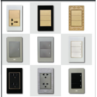  Ổ Cắm CRYSTAL GREY mặt công tắc chữ nhật BAE