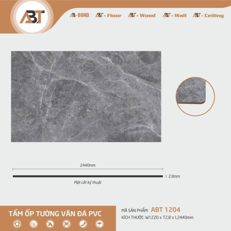 Tấm ốp vân đá PVC 1204