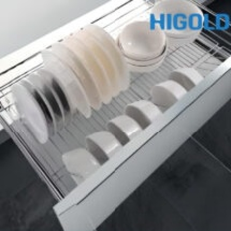 Rổ chén dĩa ray giảm chấn bắt mặt hộc inox 304 303601 700MM – HIGOLD