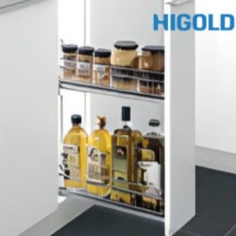 Kệ 2 tầng đựng chai lọ ray giảm chấn inox 304 304098 150MM – HIGOLD