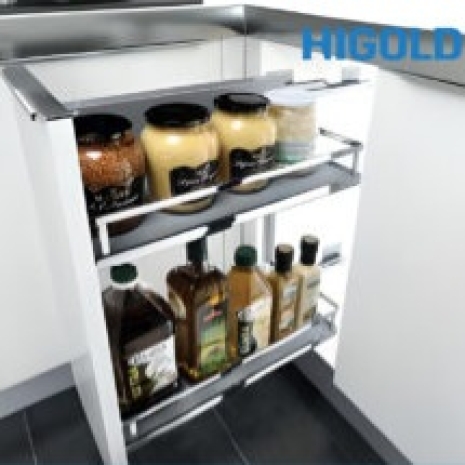 Kệ gia vị 2 tầng diamond giảm chấn-crom 304302 300MM – HIGOLD