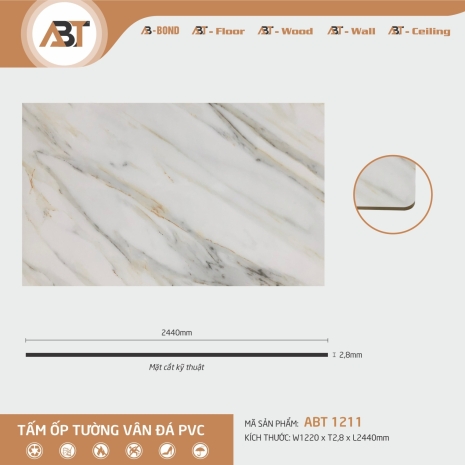 Tấm ốp vân đá PVC 1211   