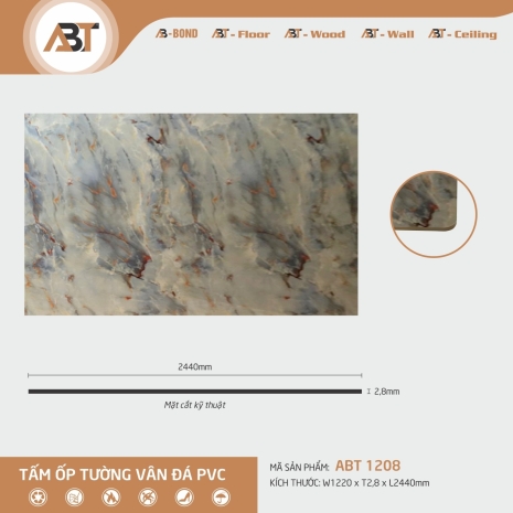 Tấm ốp vân đá PVC 1208