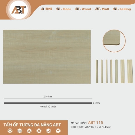 TẤM ỐP TƯỜNG ĐA NĂNG ABT 115 ( KT 1,22*2,44*4,5mm)