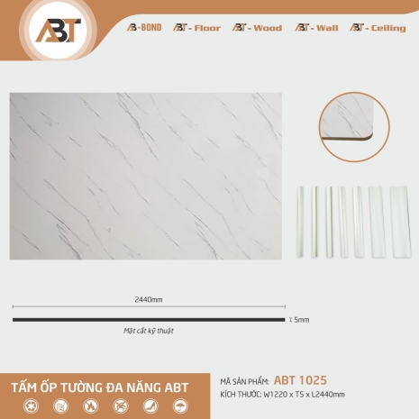 TẤM ỐP TƯỜNG ĐA NĂNG ABT 125 ( KT 1,22*2,44*4,5mm)