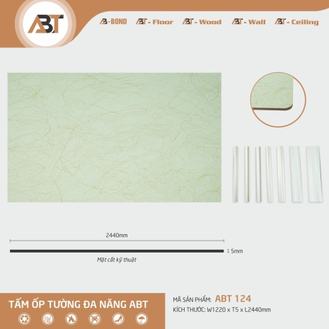 TẤM ỐP TƯỜNG ĐA NĂNG ABT 124 ( KT 1,22*2,44*4,5mm)