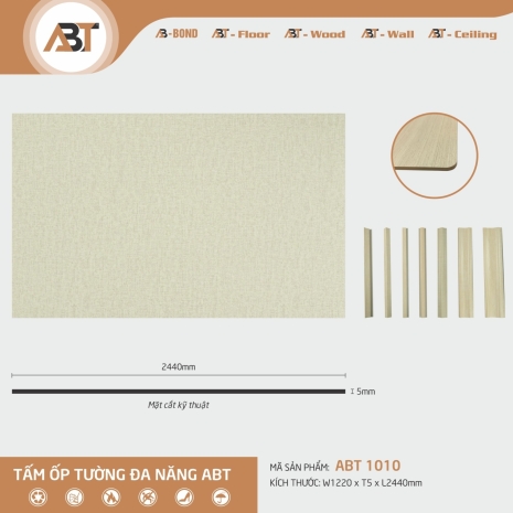 TẤM ỐP TƯỜNG ĐA NĂNG ABT 1010 ( KT1,22*2,44*4,5mm)