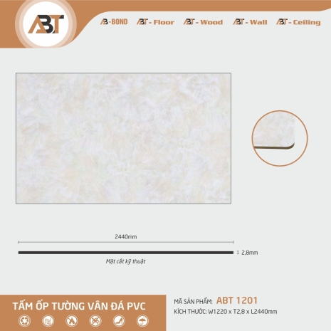 Tấm ốp vân đá PVC 1201