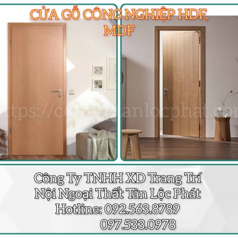 Cửa Gỗ Công Nghiệp HDF, MDF 036  Hiện Đại giá rẻ 