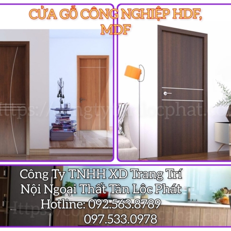 Cửa Gỗ Công Nghiệp HDF, MDF 01 Cao Cấp Hiện Đại