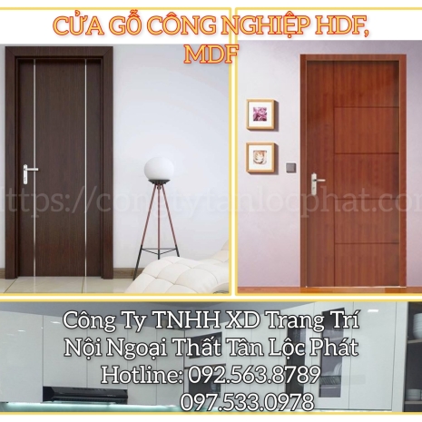 Cửa Gỗ Công Nghiệp HDF, MDF 028 Hiện Đại 