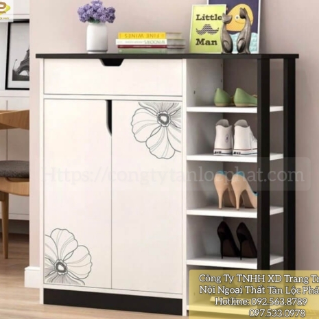 Tủ Giày Dép Chất Liệu  Gỗ Tự Nhiên, Gỗ Công Nghiệp MDF Kháng Ẩm 001 Hiện Đại Cao Cấp