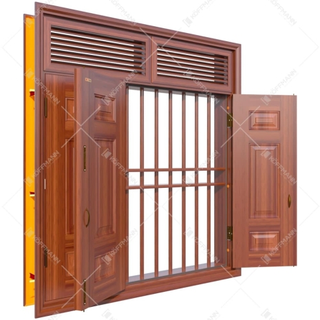 Cửa sổ thép vân gỗ 3 cánh KS-32.CS3-2NC