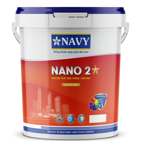 Navy – Nano 2* Sơn nội thất cao cấp siêu trắng siêu mịn THÙNG  23Kg  