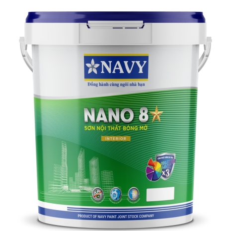 Navy-Nano 8* Sơn nội thất cao cấp bóng mờ  THÙNG  20.8Kg  