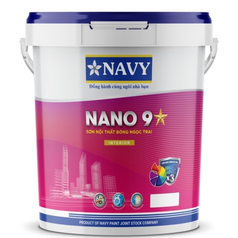 Navy – Nano 9* Sơn nội thất cao cấp bóng ngọc trai THÙNG  19.6Kg  