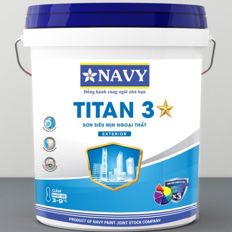 Navy – Titan 3* Sơn siêu mịn ngoại thất THÙNG 21Kg  