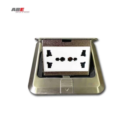 Ổ cắm âm sàn màu bạc Ổ cắm đôi 3 chấu OCS-D3CS Âm sàn silver 