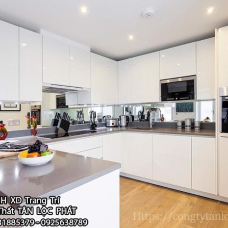 Tủ Bếp Hiện Đại Gỗ Acrylic - MDF Trắng Cao Cấp 