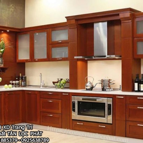 Tủ Bếp Hiện Đại Gỗ Tự Nhiên Cao Cấp 