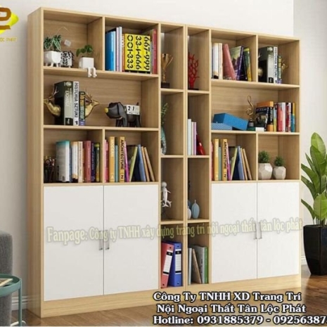 Tủ Kệ Sách Đứng MDF Kháng Ẩm Vân Gỗ Cao Cấp