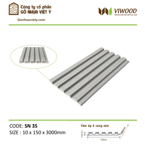  Tấm Ốp Sóng Nhỏ SN 35 Size 10 x 150 x 3000 mm