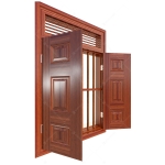 Cửa sổ thép vân gỗ 2 cánh đều KS-22.CS1-NC