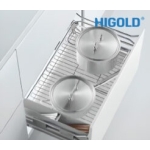 Rổ xoong nồi ray giảm chấn bắt mặt hộc inox 304 303431 600MM – HIGOLD
