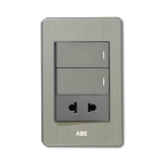 Công tắc đôi kèm Ổ cắm đơn Satin B B1-21C-D2C 