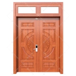 Cửa thép vân gỗ 2 cánh đều huỳnh hoa cúc  KG-22.01H.01H-2TK