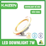 LED Âm Trần Kaizen Đế Đúc - Viền Vàng - Đổi Màu 7W - A5Z