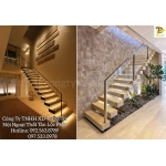 Cầu Thang Gỗ Sắt Kính Cường Lực