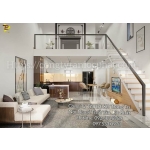 Phòng khách gác lửng cao cấp thiết kế hiện đại 013