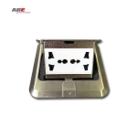 Ổ cắm âm sàn màu bạc Ổ cắm đôi 3 chấu OCS-D3CS Âm sàn silver 