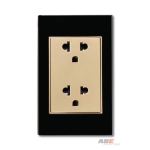 Ổ cắm đôi 3 chấu Kính đen V1-D6C