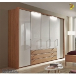 Tủ Quần Áo MDF Màu Trắng Phối Vân Gỗ Cao Cấp