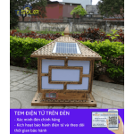 [40x45x40cm] Đèn Trụ Cổng Năng Lượng Mặt Trời TP Solar TPZ-06 Hình Ngôi Nhà Mái Chóp