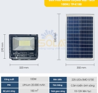 [100W] ĐÈN PHA NĂNG LƯỢNG MẶT TRỜI BẢN NÂNG CẤP TP SOLAR TP-K100 MỚI NHẤT