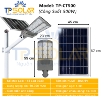 500W] Đèn Bàn Chải Vát 3 Mặt Năng Lượng Mặt Trời TP-CT500