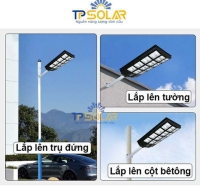 (600W) Đèn Đường Liền Thể Năng Lượng Mặt Trời TP Solar TP-D600N Mẫu Mới Nhất 3 Mặt Đèn