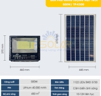 500W] Đèn Pha Năng Lượng Mặt Trời Bản Nâng Cấp TP SOLAR TP-K500 Mới Nhất