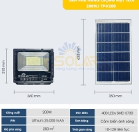 200W] ĐÈN PHA NĂNG LƯỢNG MẶT TRỜI BẢN NÂNG CẤP TP SOLAR TP-K200 MỚI NHẤT