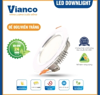 Downlight Đèn Led Downlight 12W Đế Đúc Viền Trắng Đổi Màu Vianco