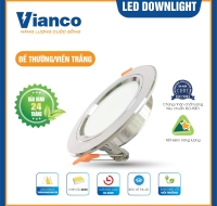 Đèn Led Downlight 7W Đế Thường Viền Trắng Đổi Màu Vianco - A4VA