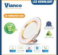 Đèn Led Downlight 7W Đế Thường Viền Vàng Đổi Màu Vianco - A3VA