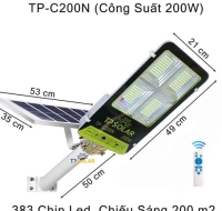 [200W] Đèn Bàn Chải Năng Lượng Mặt Trời TP Solar TP-C200N