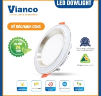 Downlight Đèn Led Downlight Vành Cong 12W Viền Trắng Đổi Màu Vianco