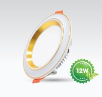 Đèn Led Downlight Vành Cong 12W Viền Vàng Đổi Màu Vianco