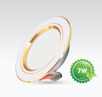 Đèn Led Downlight 7W Đế Thường Viền Vàng Đổi Màu Vianco - A3VA