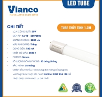 Đèn Led Tube T8 20W Vianco - TU1VA